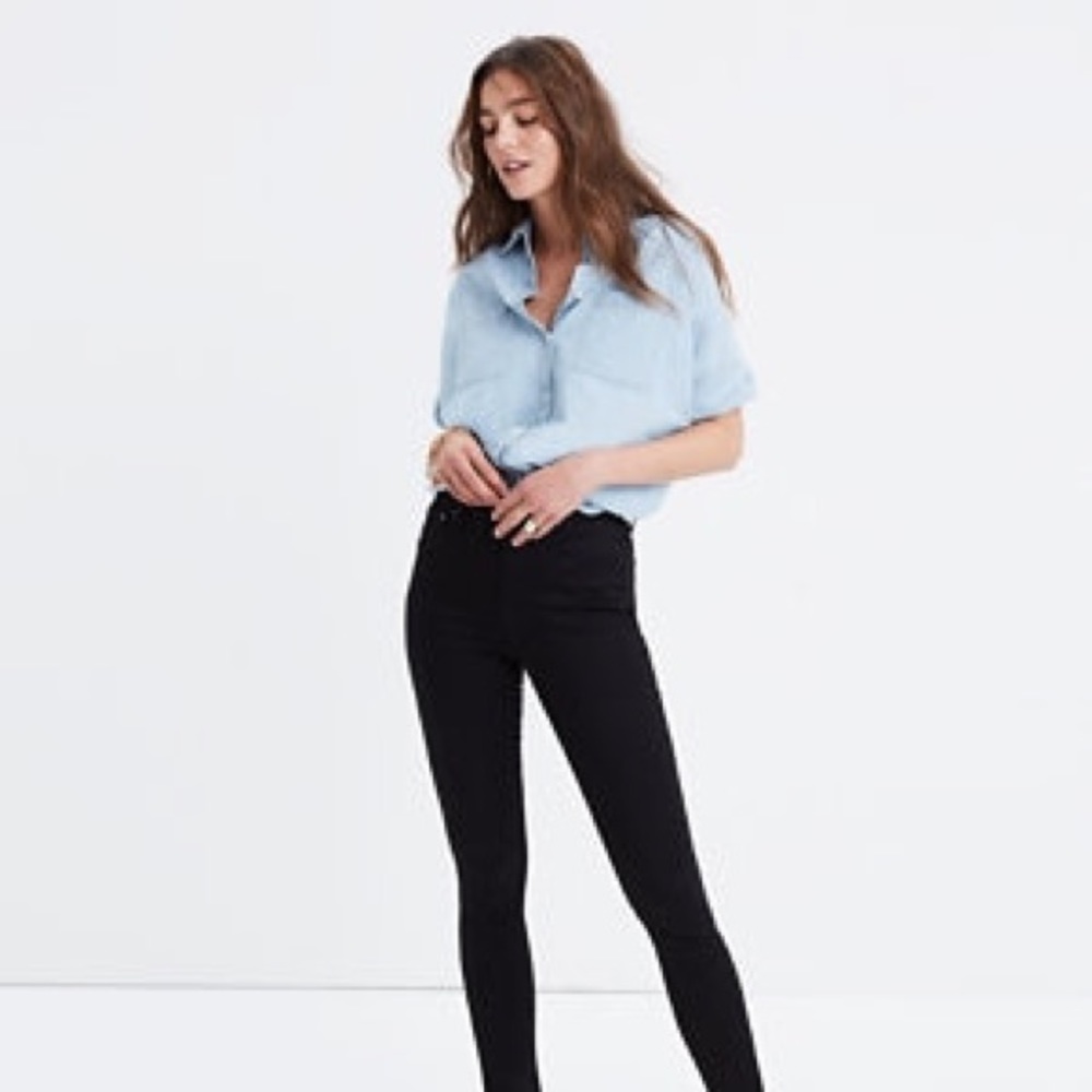 Madewell 10” High Rise Black Skinny Jean